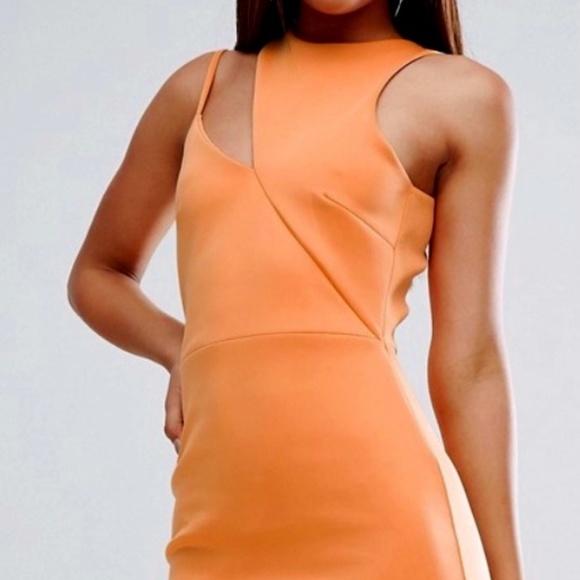 ASOS TALL Scuba Cut Out Neck Asymmetric Dress - Picture 1 of 5